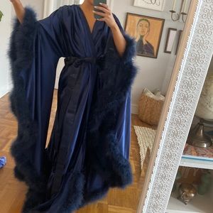 Amazon Fur trimmed robe